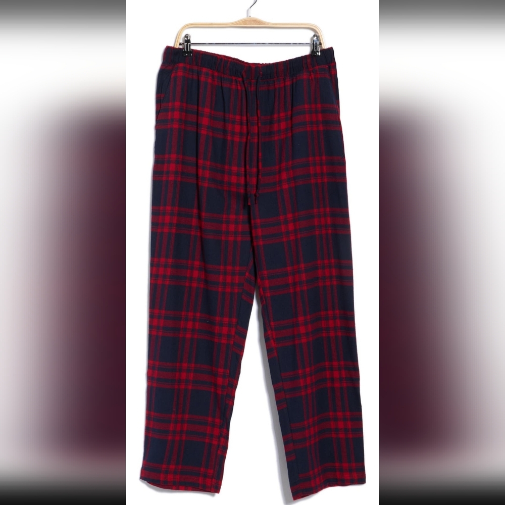 100% Cotton Nautica Red and Black Plaid Men's Pants
